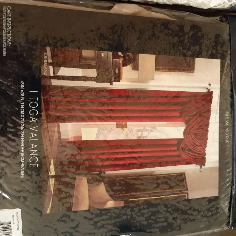 BRAND NEW TOGA VALENCES - LIGHT TAN NEUTRAL  COLOR